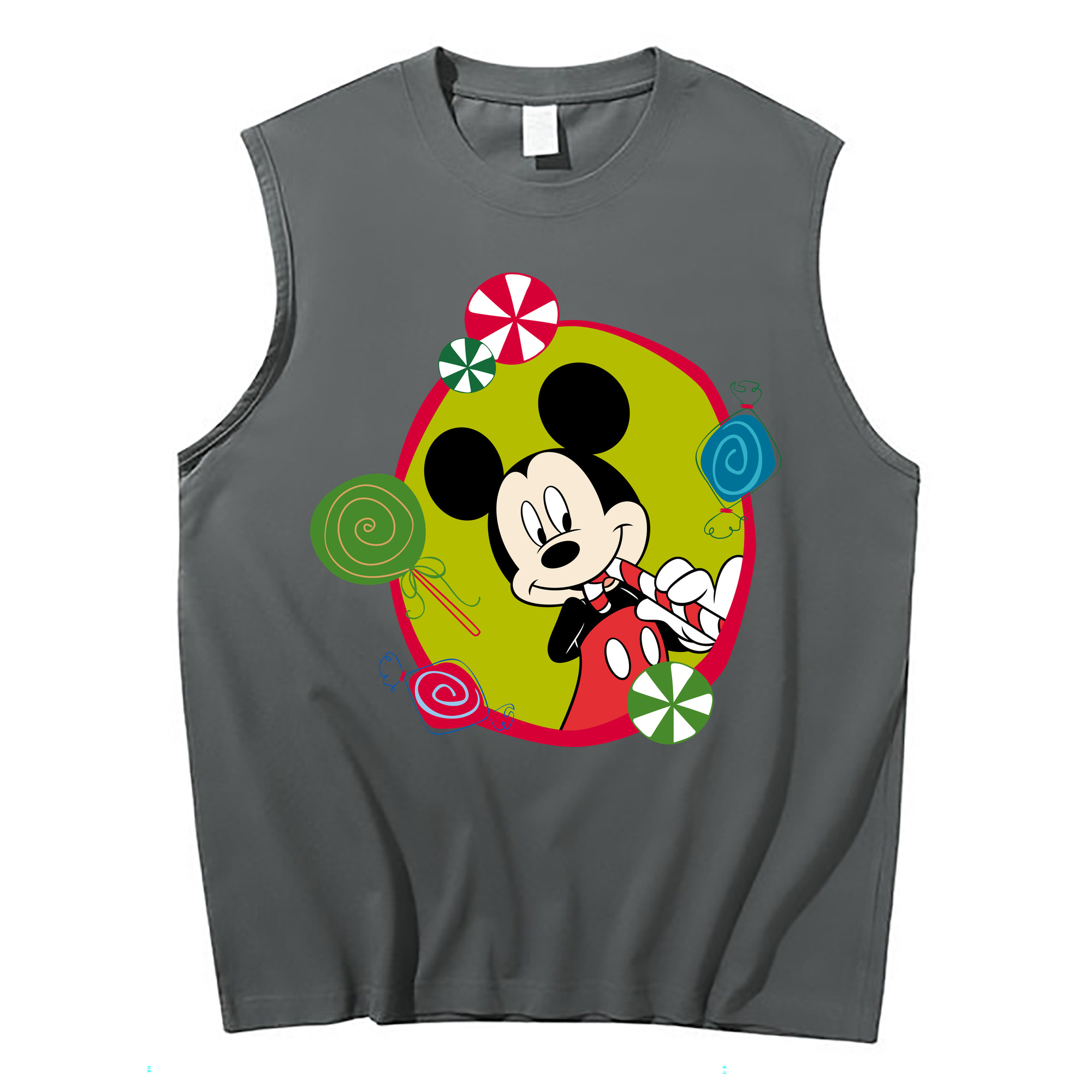 ミッキーマウス Mickey Mouse コットン100％タンクトップ（フロントプリント）
